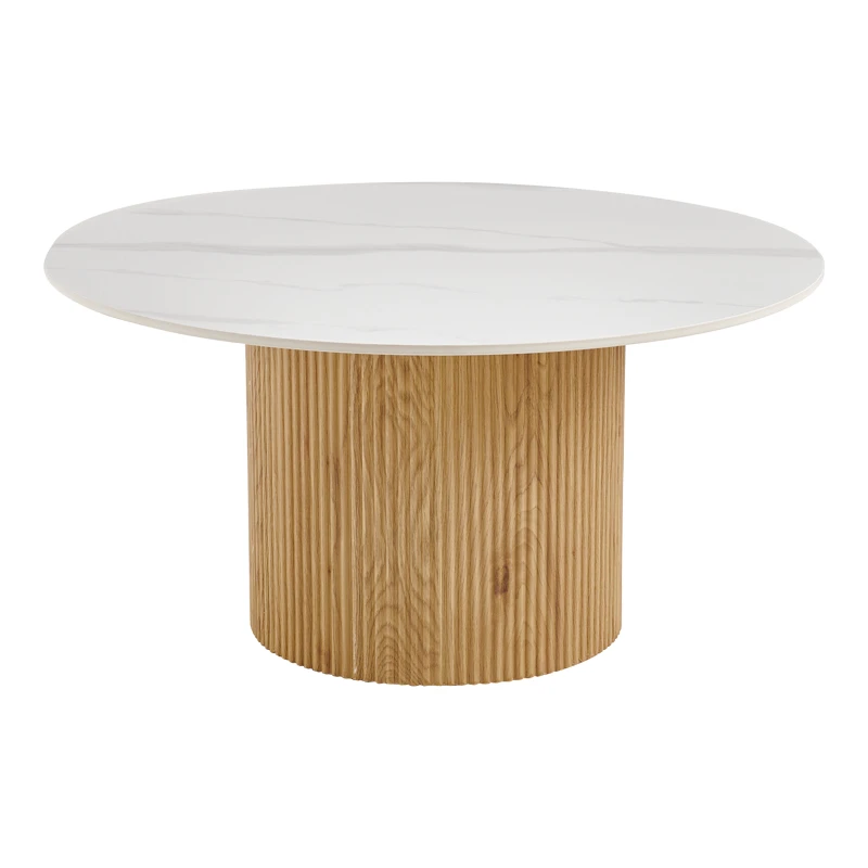 Sikulu pakoworld oak MDF with ceramic surface in white marble look D80x40cm