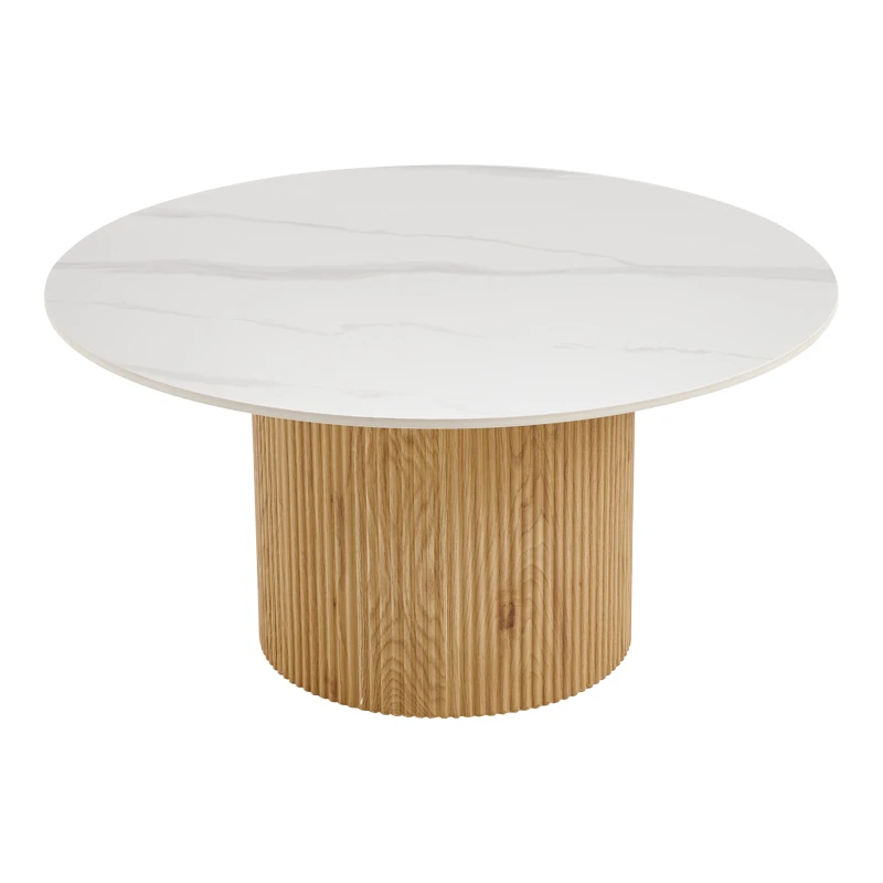 Sikulu pakoworld oak MDF with ceramic surface in white marble look D80x40cm