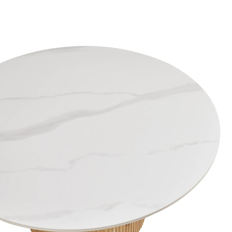 Sikulu pakoworld oak MDF with ceramic surface in white marble look D80x40cm