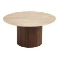 Sikulu pakoworld mdf walnut table - beige travertine finish D80x40cm