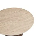 Sikulu pakoworld mdf walnut table - beige travertine finish D80x40cm