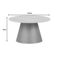 Coffee table Soleire Inart white marble sintered stone D70x40cm