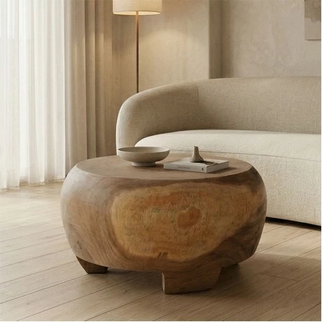 Coffee table Terra pakoworld suar wood in natural color D60x36cm