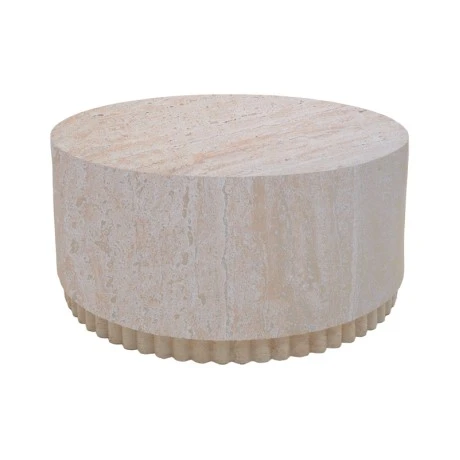 Tierra pakoworld coffee table, travertine look MGO, D75x37cm