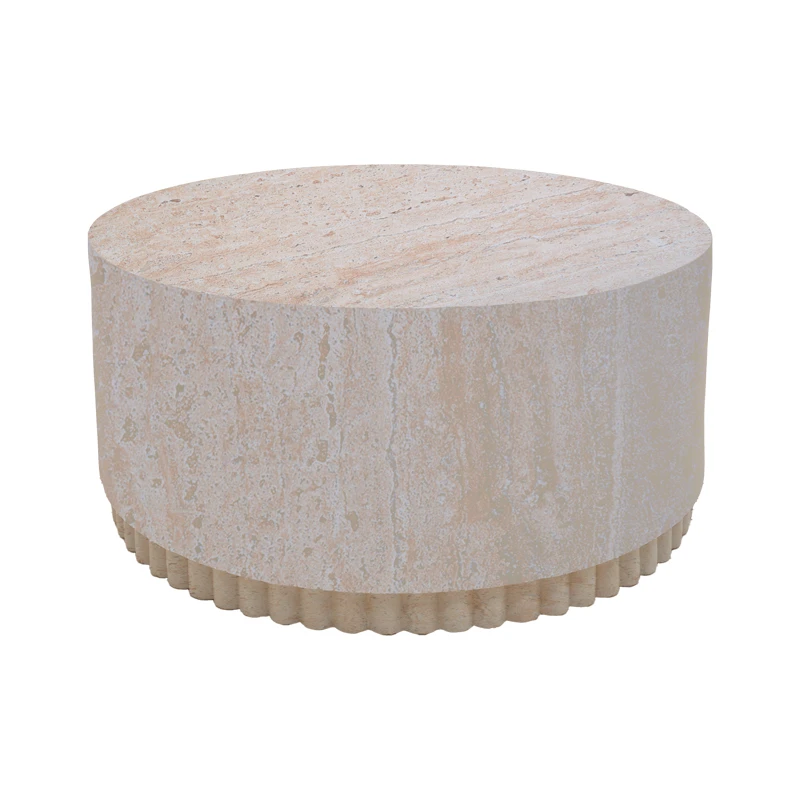 Tierra pakoworld coffee table, travertine look MGO, D75x37cm