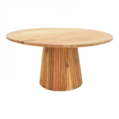 Τραπέζι σαλονιού Tully pakoworld μασίφ ξύλο ακακίας σε φυσική απόχρωση Φ80x40εκ