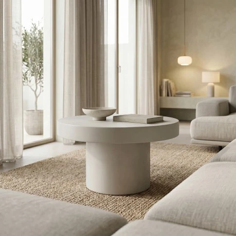 Coffee table Umbra pakoworld MGO light grey D64.5x43cm