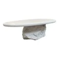 Coffee table Zinol pakoworld mdf-polyresin white 105x62x32cm
