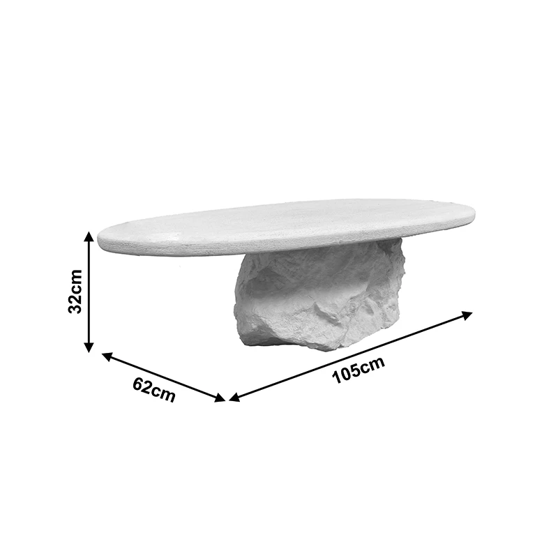 Coffee table Zinol pakoworld mdf-polyresin white 105x62x32cm