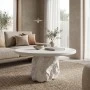 Coffee table Zinol pakoworld mdf-polyresin white D80x36cm