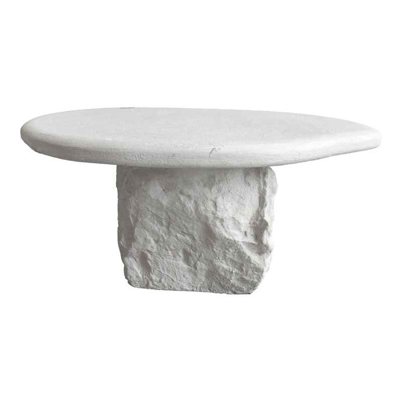Coffee table Zinol pakoworld mdf-polyresin white D80x36cm