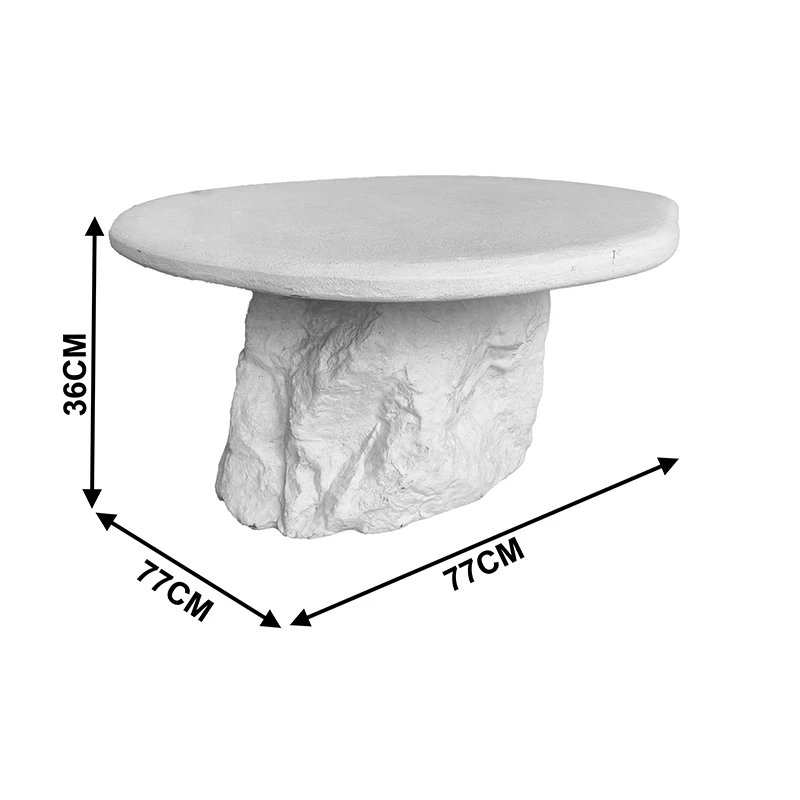Coffee table Zinol pakoworld mdf-polyresin white D80x36cm