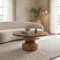 Table Zoulen pakoworld natural color walnut mango wood Φ80x40cm