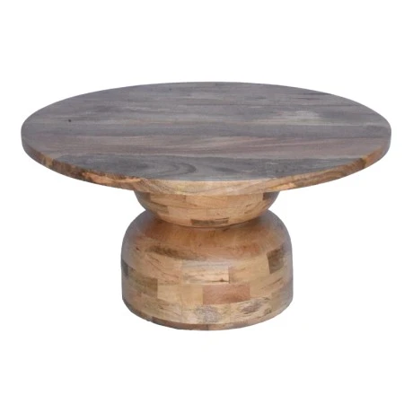 Table Zoulen pakoworld natural color walnut mango wood Φ80x40cm