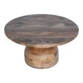 Table Zoulen pakoworld natural color walnut mango wood Φ80x40cm