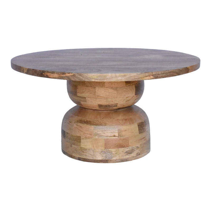 Table Zoulen pakoworld natural color walnut mango wood Φ80x40cm