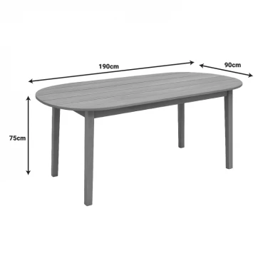 Τραπέζι Skyl pakoworld teak ξύλο σε φυσική απόχρωση 190x90x75εκ