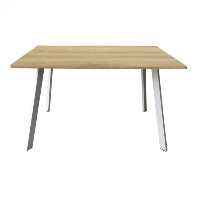 Τραπέζι Squaro pakoworld sonoma mdf με λευκά μεταλλικά πόδια 120x70x75εκ