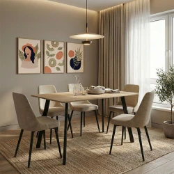 Τραπέζι Squaro pakoworld sonoma mdf με μαύρα μεταλλικά πόδια 120x70x75εκ