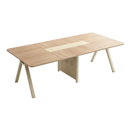 Meeting table Azari pakoworld in oak-beige shade 200x120x75cm