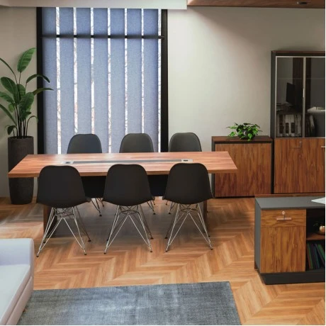 Professional conference table Oscar pakoworld 5cm walnut-anthracite 240x120x76cm