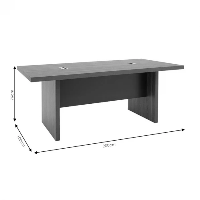Conference table Oscar pakoworld walnut-anthracite 200x100x76cm