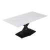 Kitchen table Tafel pakoworld sintered white stone with black metal legs 180x90x76cm