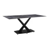 Kitchen table Tafel pakoworld sintered black stone with black metal legs 180x90x76cm