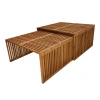 Tinnie I pakoworld table set of 2 teak wood in a natural shade