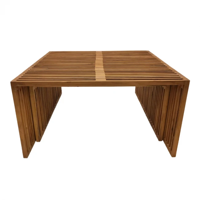 Tinnie I pakoworld table set of 2 teak wood in a natural shade