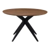 Toda pakoworld mdf table in walnut shade with black metal legs Φ120x75cm