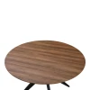 Toda pakoworld mdf table in walnut shade with black metal legs Φ120x75cm