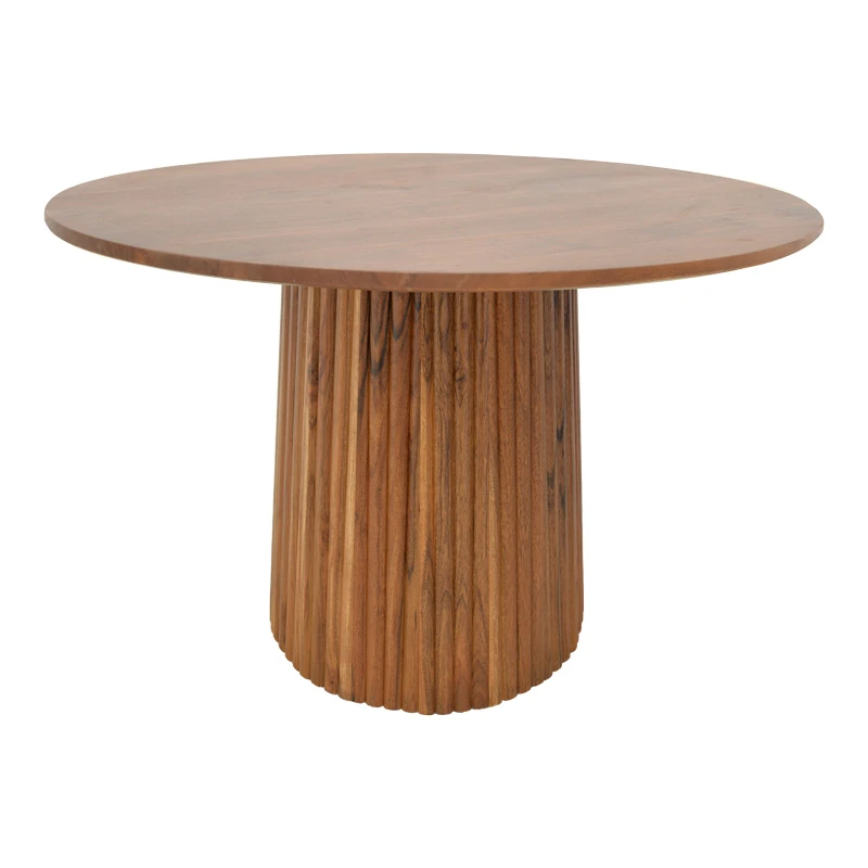Tully table pakoworld solid acacia wood in walnut shade D120x75cm