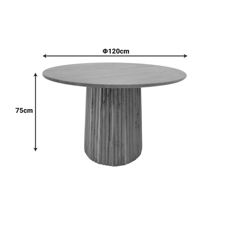 Tully table pakoworld solid acacia wood in walnut shade D120x75cm