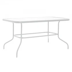 Valor pakoworld table metal white-glass 140x80x70cm