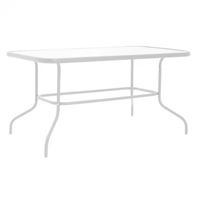 Valor pakoworld table metal white-glass 140x80x70cm