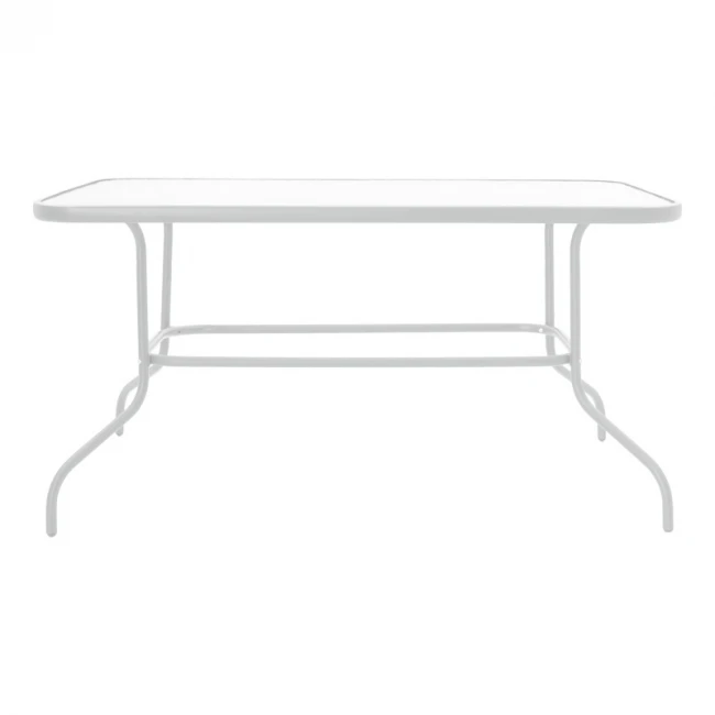 Valor pakoworld table metal white-glass 140x80x70cm