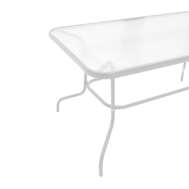 Valor pakoworld table metal white-glass 140x80x70cm