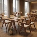Winslow pakoworld rubberwood table in light walnut color 180x85x75cm