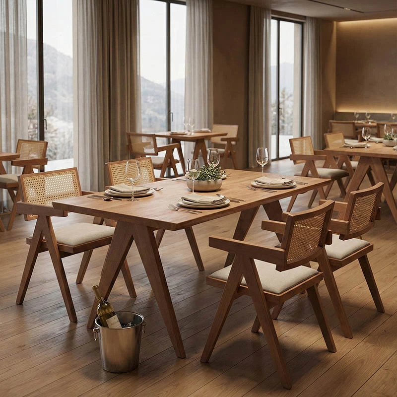 Winslow pakoworld rubberwood table in light walnut color 180x85x75cm