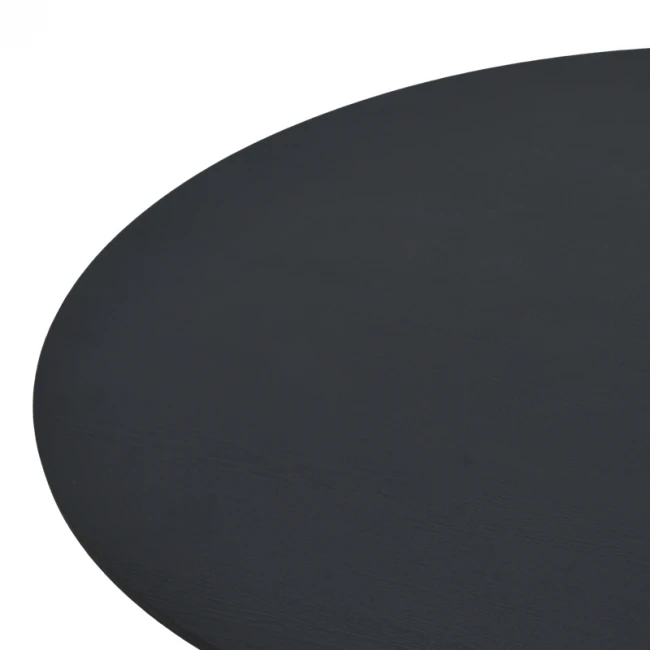 Τραπέζι Xuson pakoworld μαύρο mdf-πόδι μαύρο μέταλλο Φ80x75εκ