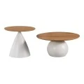 Coffee tables Caple pakoworld set of 2 white metal- mdf in natural shade