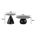 Coffee tables Caple pakoworld set of 2 white metal- mdf in natural shade