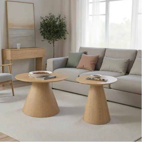 Donda pakoworld mdf-metal coffee table set of 2 sonoma