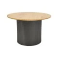 Tραπέζια σαλονιού Dovel pakoworld mdf σετ 2τεμ. sonoma-μαύρο μεταλλο