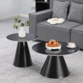 Duoma pakoworld coffee tables set of 2 black metal - black marble