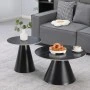 Duoma pakoworld coffee tables set of 2 black metal - black marble