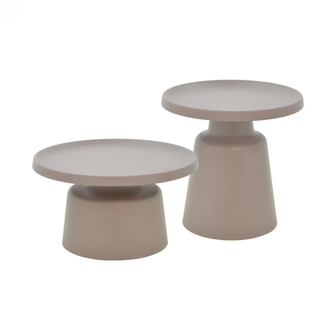 Coffee table Ginoze Inart cappuccino metal 2 pcs