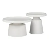 Coffee table Ginoze Inart 2 pieces set in white color metal