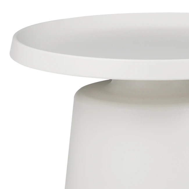 Coffee table Ginoze Inart 2 pieces set in white color metal